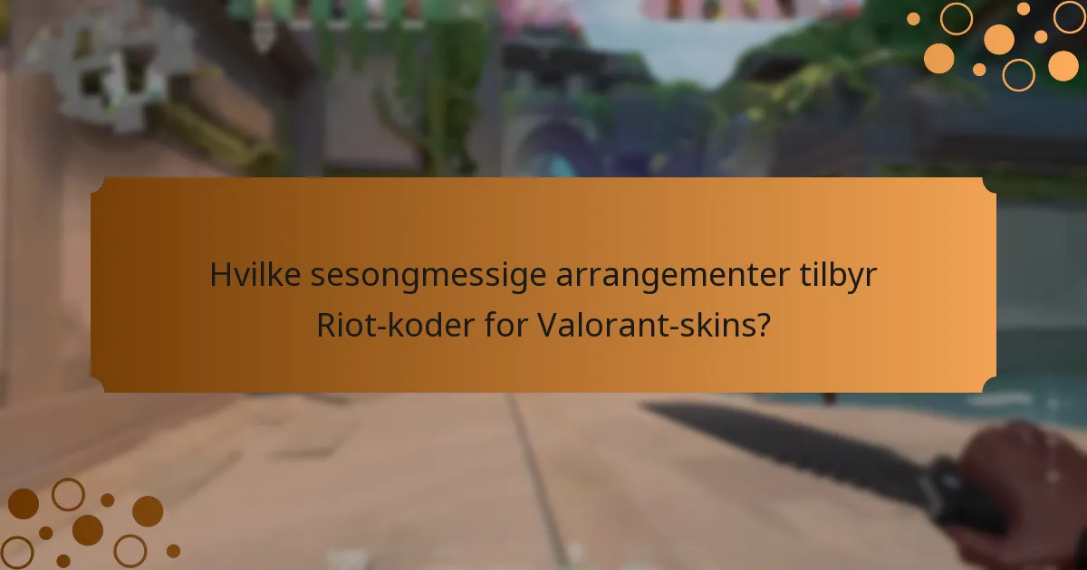 Hvilke sesongmessige arrangementer tilbyr Riot-koder for Valorant-skins?